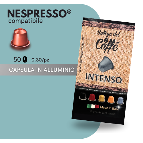 Capsule in ALLUMINIO Compatibili NESPRESSO®️ - Bottega del Caffè - INTENSO