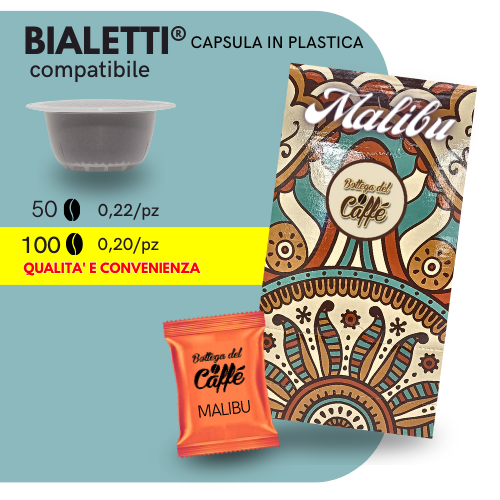 Capsule Compatibili BIALETTI®️ - Bottega del Caffè - MALIBU'