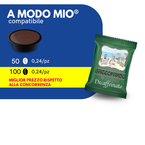 Capsule Compatibili A MODO MIO®️ - To.Da Caffè Gattopardo -DECAFFEINATO