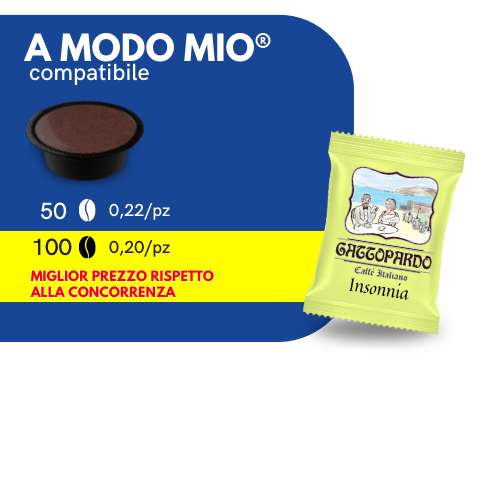 Capsule Compatibili A MODO MIO®️ - To.Da Caffè MioGattopardo - INSONNIA