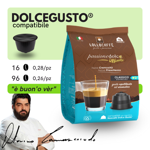 Capsule Compatibili DOLCEGUSTO®️ - Lollo Caffè Passionedolcissima - Miscela CLASSICA