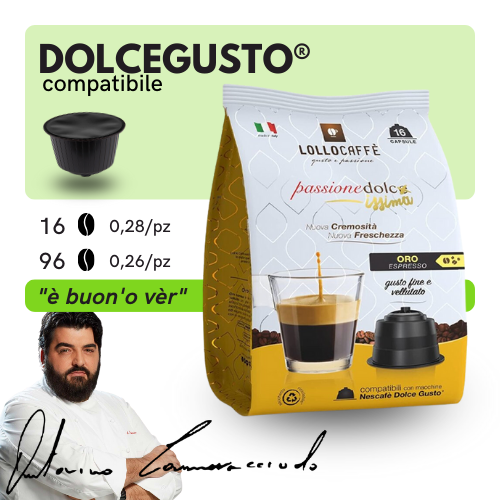 Capsule Compatibili DOLCEGUSTO®️ - Lollo Caffè Passionedolcissima - Miscela ORO