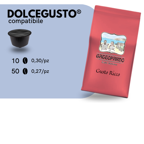 Capsule Compatibili  Nescafè®️ DOLCEGUSTO®️ - To.Da Caffè Gattopardo - GUSTO RICCO