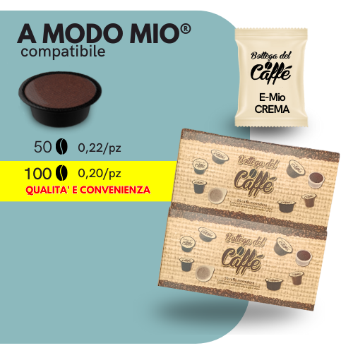 Capsule Compatibili LAVAZZA A MODO MIO®️ - Bottega del Caffè - CREMA E-Mio