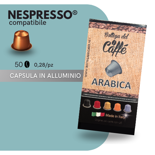 Capsule in Alluminio Compatibili NESPRESSO®️ - Bottega del Caffè - ARABICA