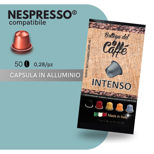 Capsule in ALLUMINIO Compatibili NESPRESSO®️ - Bottega del Caffè - INTENSO