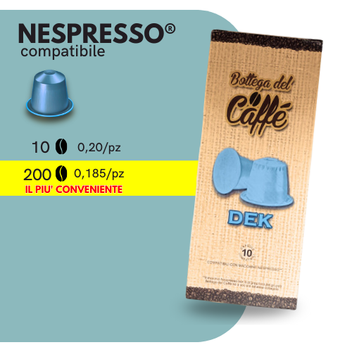 Capsule Compatibili NESPRESSO®️ - Bottega del Caffè - DECAFFEINATO