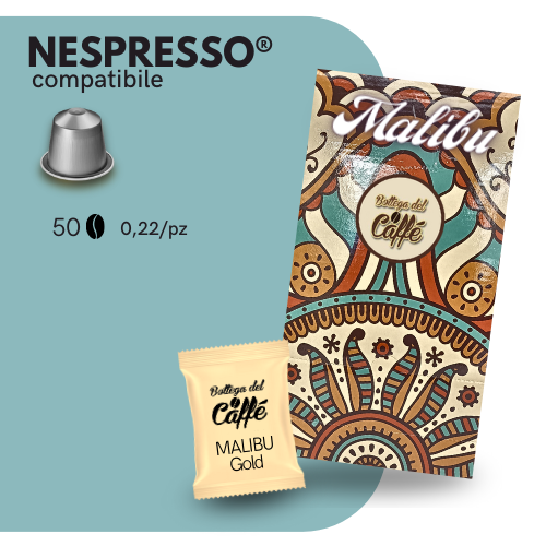 Capsule Compatibili NESPRESSO®️ - Bottega del Caffè - MALIBU' Gold